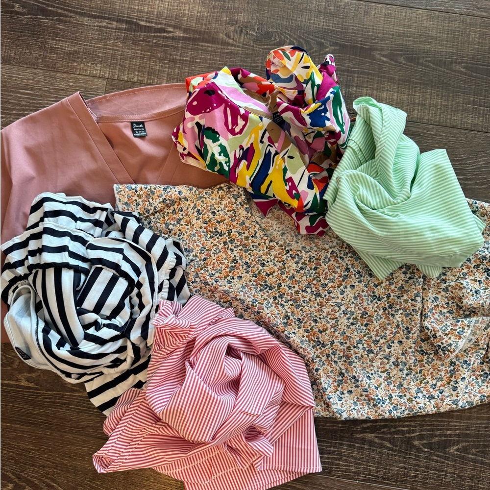 **DONATED** Colorful Patterned and Striped Tops Bundle